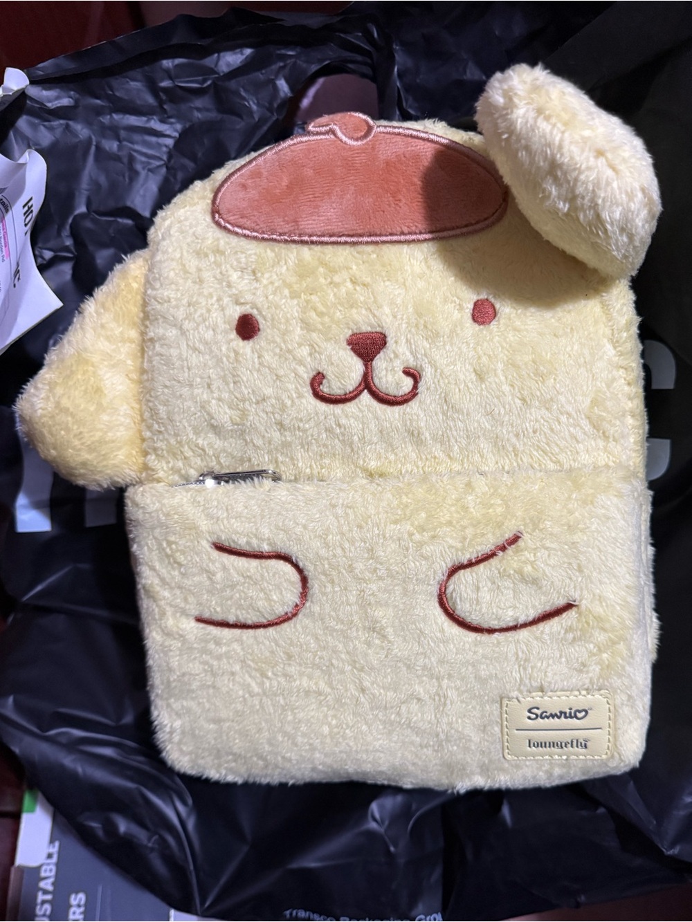 Loungefly Pompompurin Fuzzy Mini Backpack